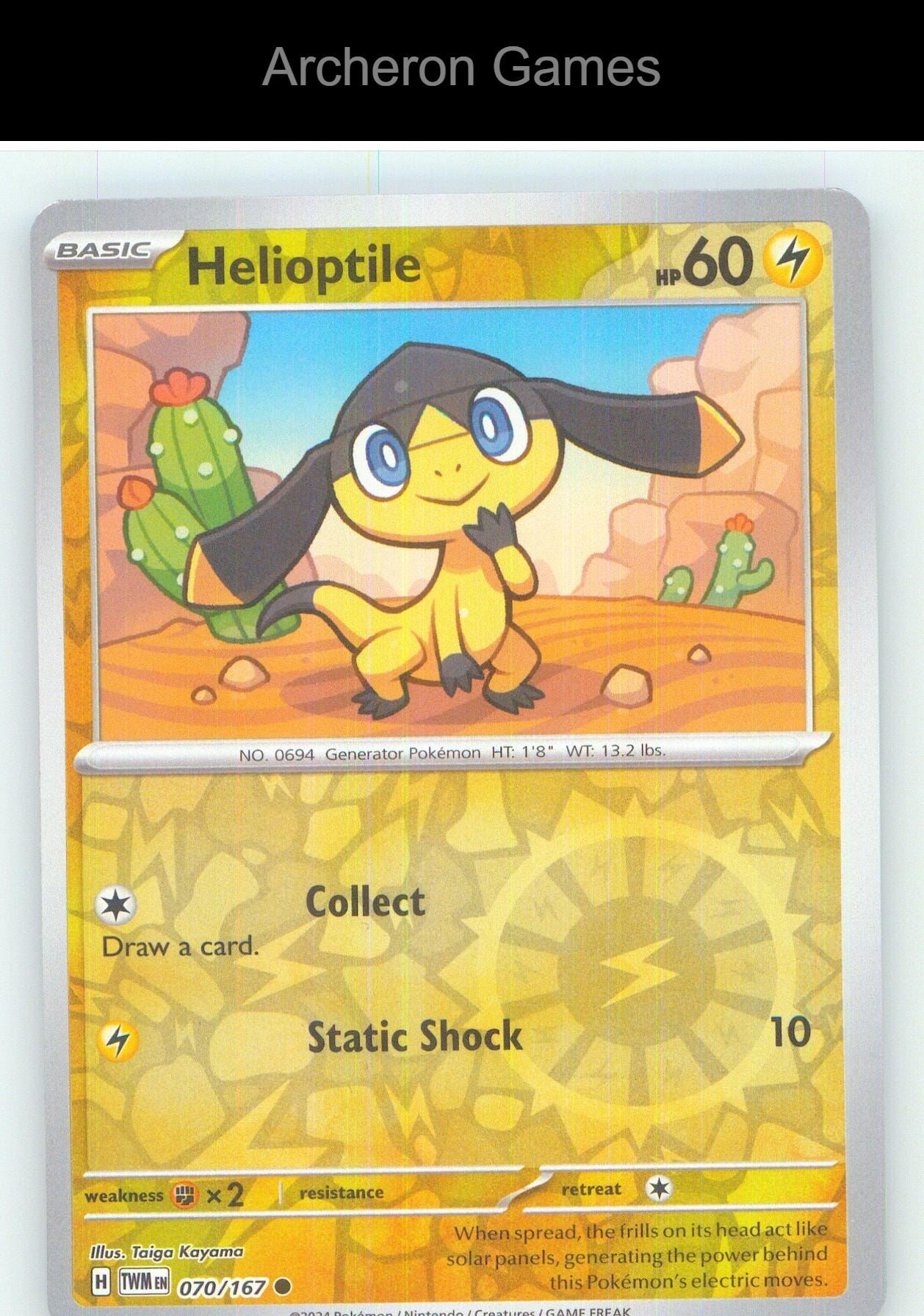 Pokemon Card Helioptile TWM 070/167 C Twilight Masquerade Reverse Holo