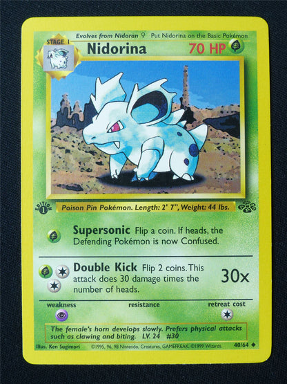 Nidorina 40/64 1st Edition Jungle NM - Pokemon Card #HO