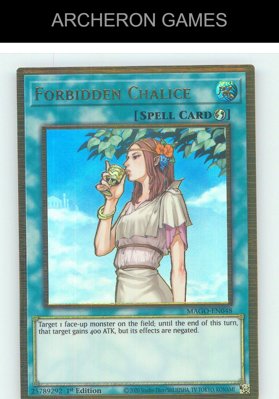Forbidden Chalice Premium Gold Rare YUGIOH Card 1st Edition