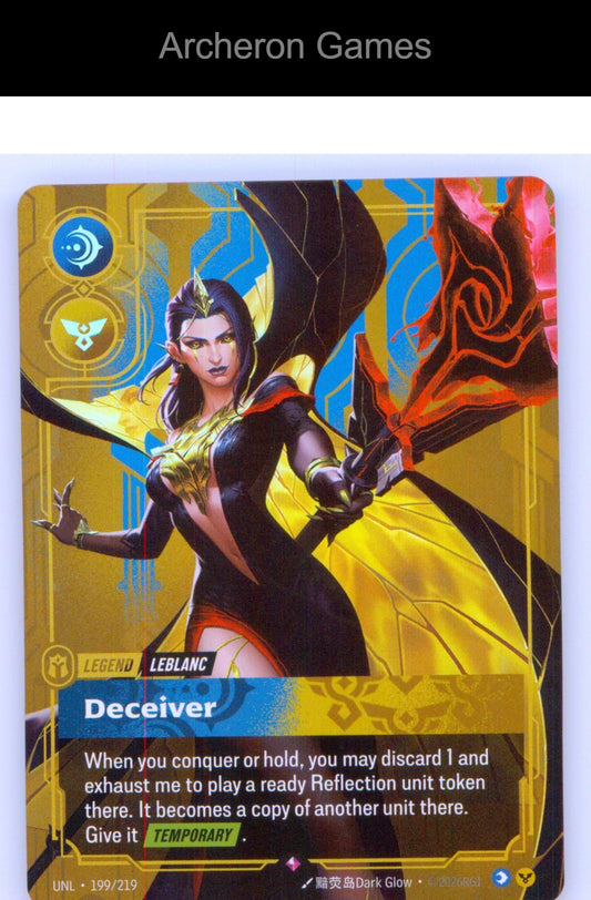 LeBlanc - Deceiver UNL 199/219 R Unleashed Riftbound Card