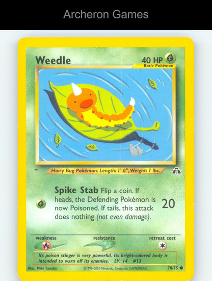 Pokemon Card Weedle N2 70/75 C Neo Discovery Unlimited