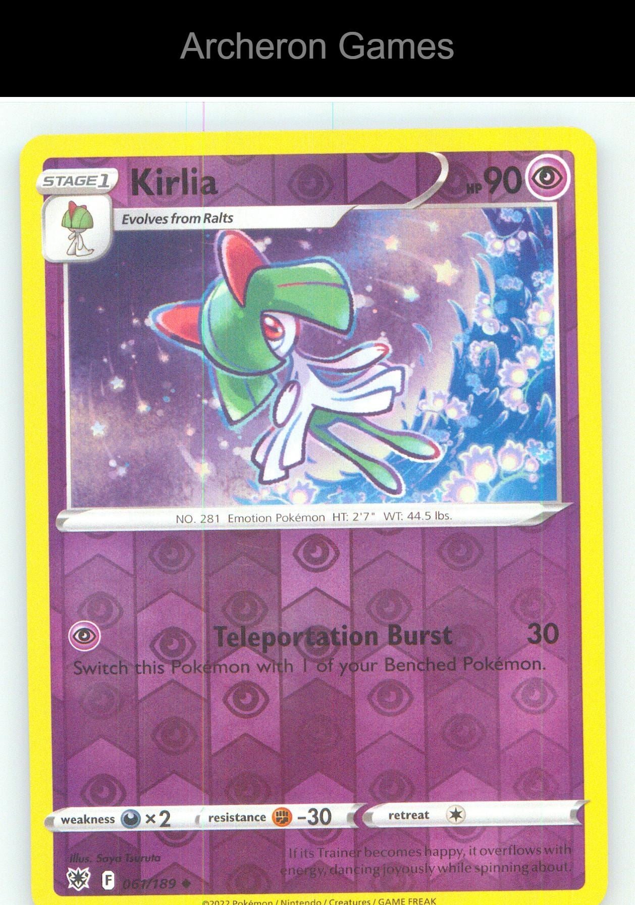 Pokemon Card Kirlia ASR 061/189 UC Astral Radiance Reverse Holo