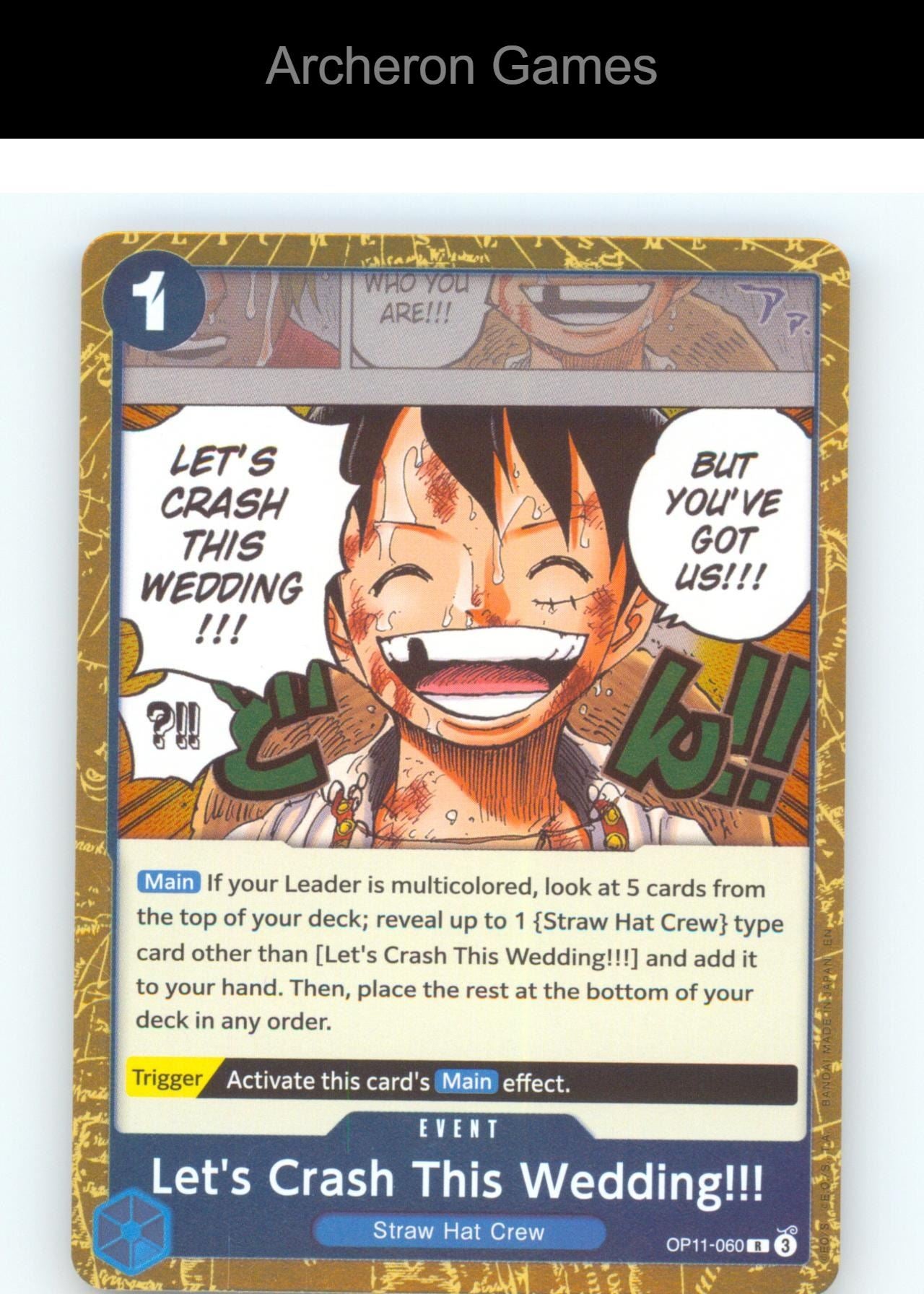 Let's Crash This Wedding!!! OP11-060 R One Piece Card NM/EX+ Foil