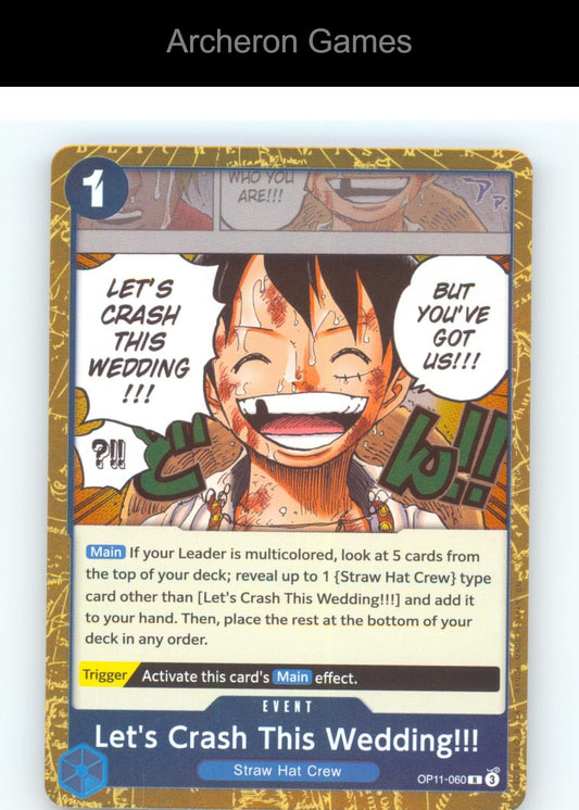 Let's Crash This Wedding!!! OP11-060 R One Piece Card NM/EX+ Foil