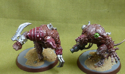 Rat Ogors set of 2 Painted - Skaven - Warhammer AoS #1C0