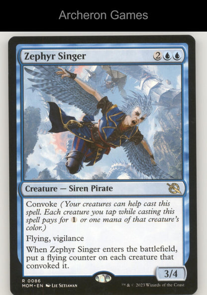 Zephyr Singer 86 R MTG Card Promo Pack: March of the Machine