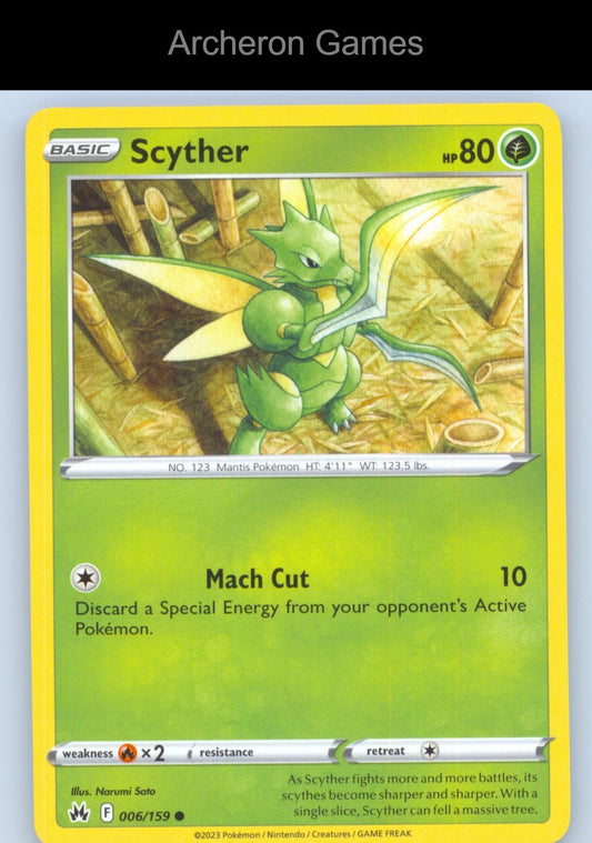 Pokemon Card Scyther CRZ 006/159 C Crown Zenith