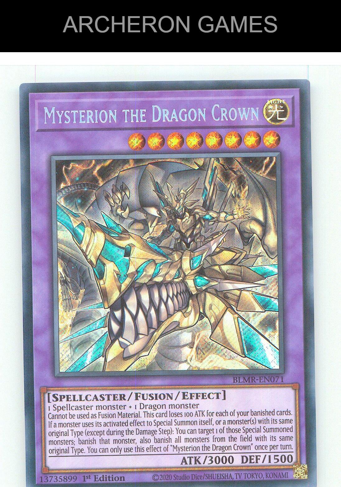 Mysterion the Dragon Crown SEC YUGIOH Card 1st Edition