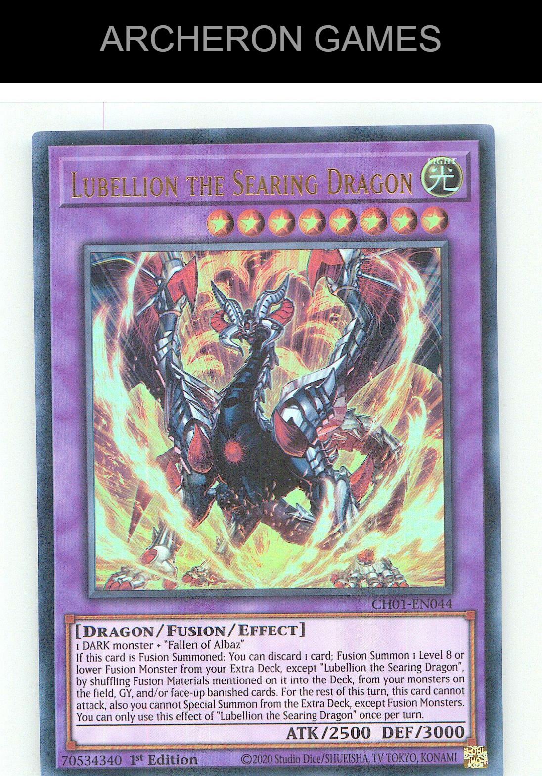Lubellion the Searing Dragon Ultra Rare YUGIOH Card 1st Edition