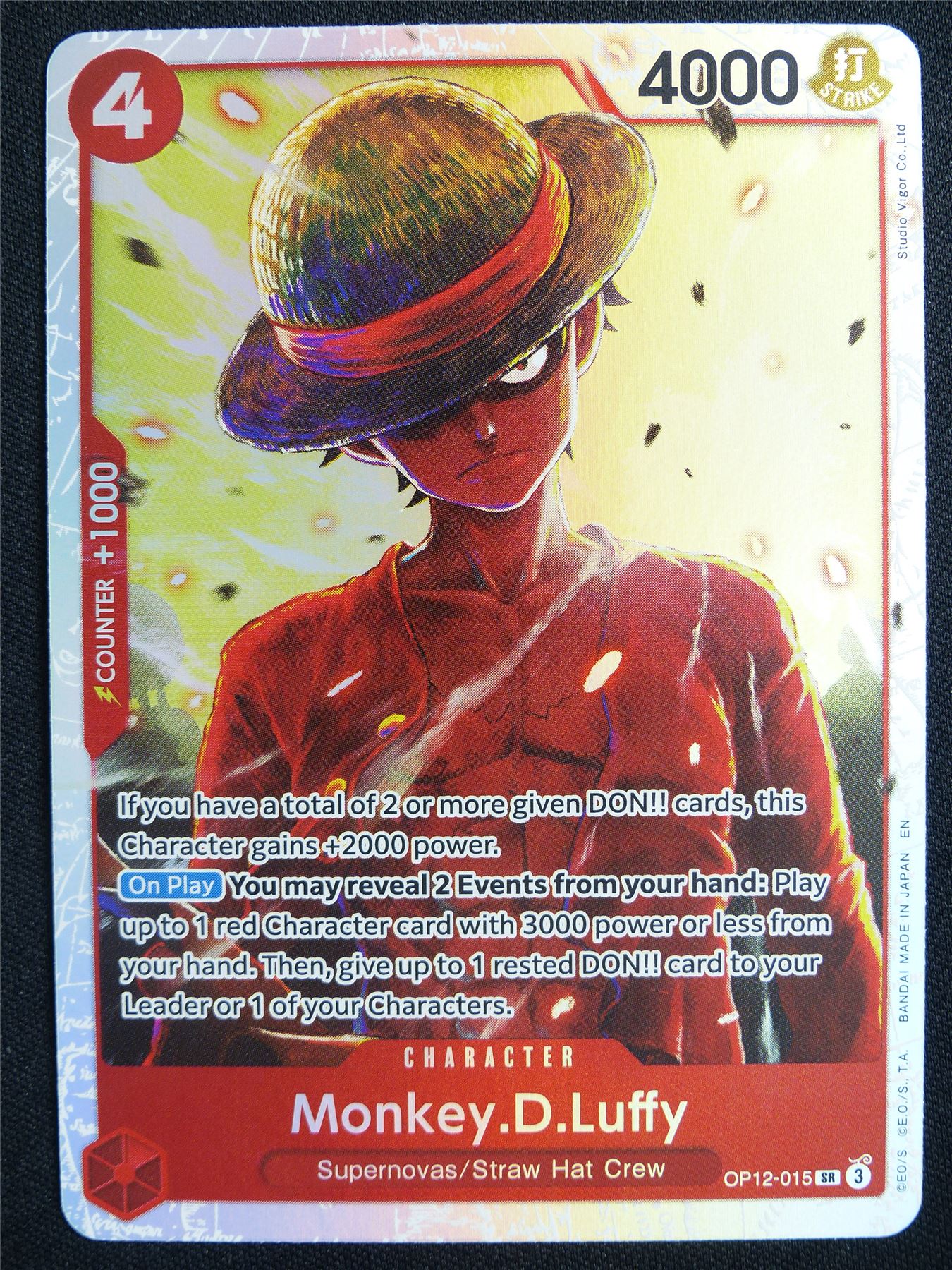 Monkey D Luffy OP12-015 SR Foil - One Piece Card #5PW