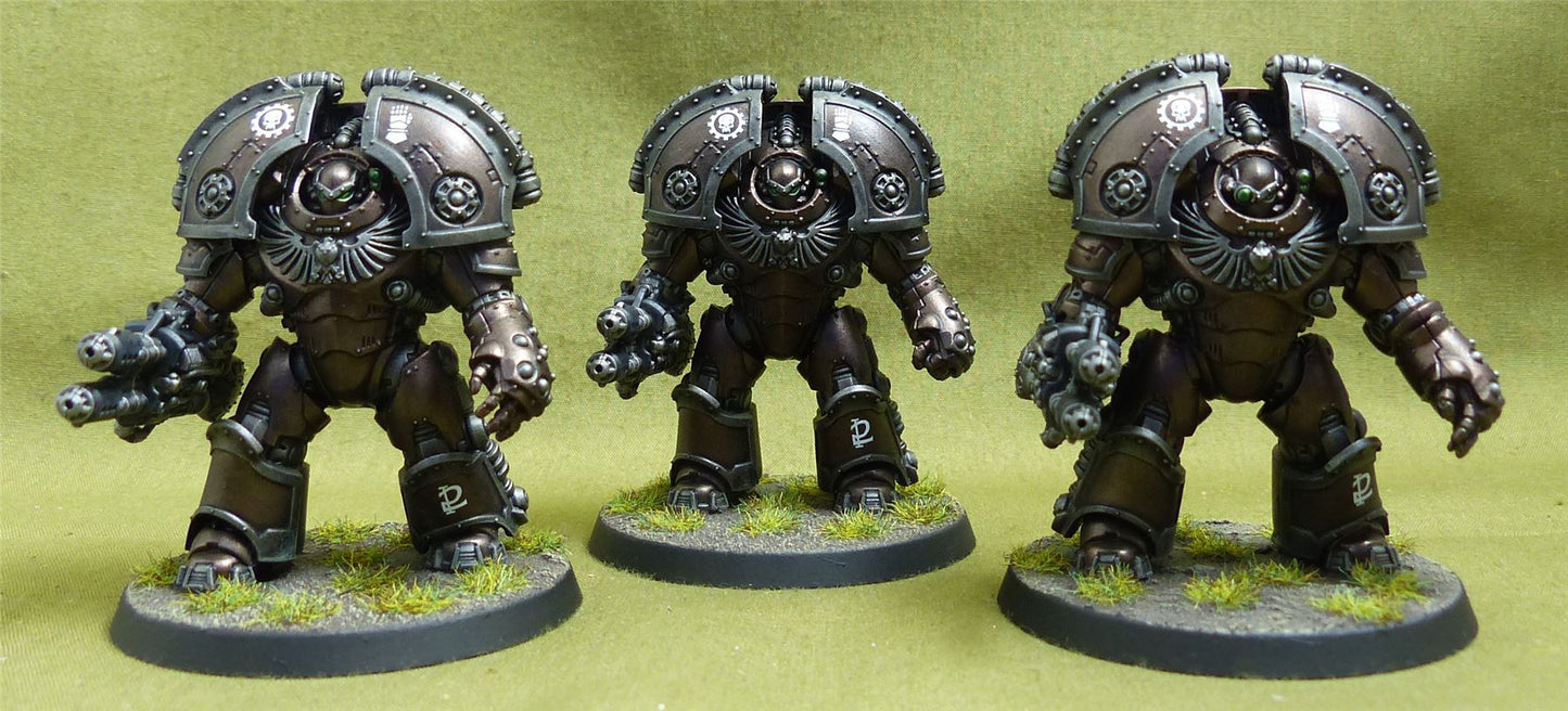 Saturnine Terminator Squad set of 3 painted - Astartes - Warhammer Horus Heresy #P0