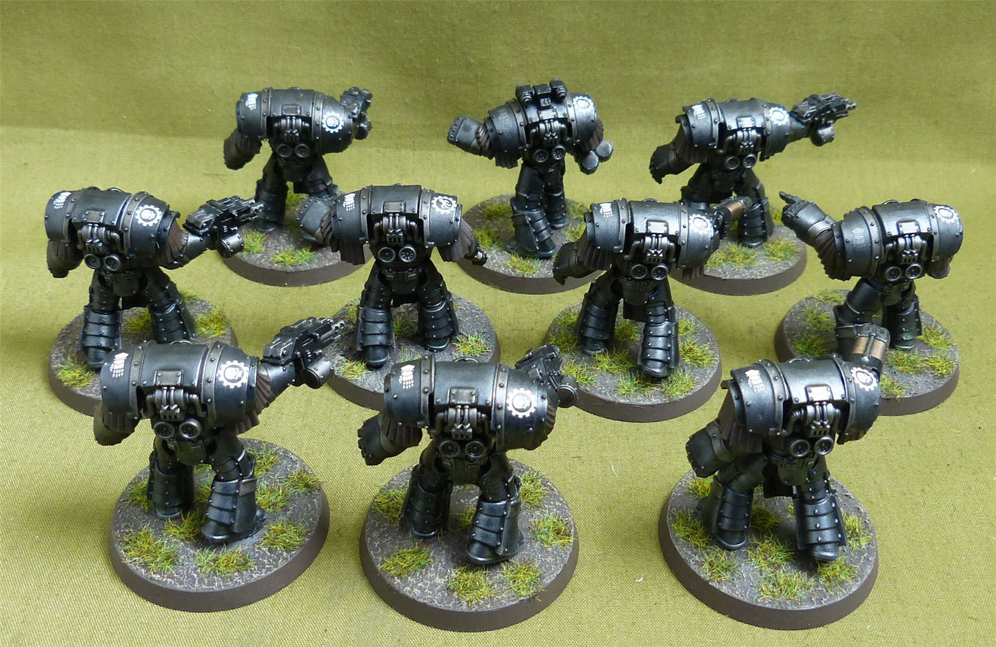 Legion Cataphractii Terminator Squad painted - Iron Hands - Warhammer Horus Heresy #2Q8