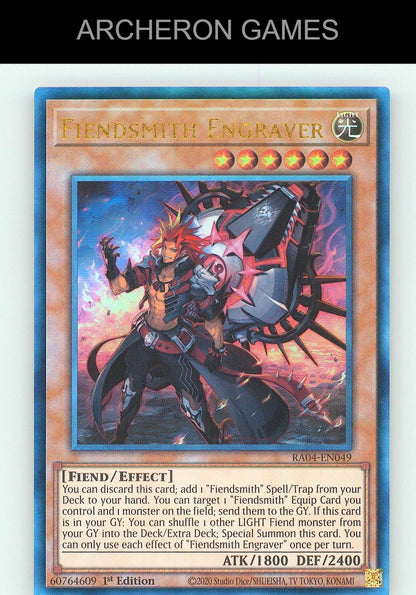 Fiendsmith Engraver (PCR) Prismatic Collector's Rare YUGIOH Card