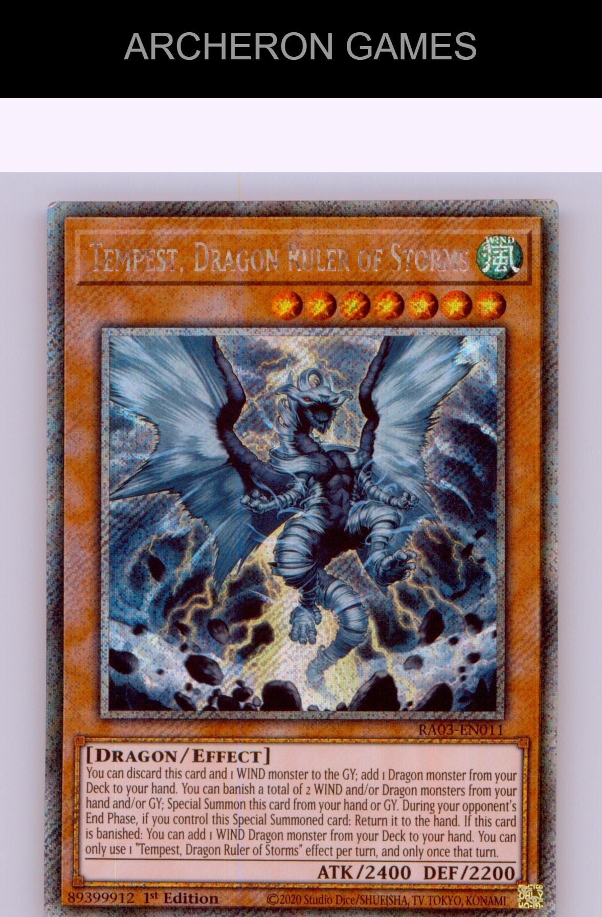 Tempest, Dragon Ruler of Storms (Secret Rare) SEC YUGIOH Card 1st Edition