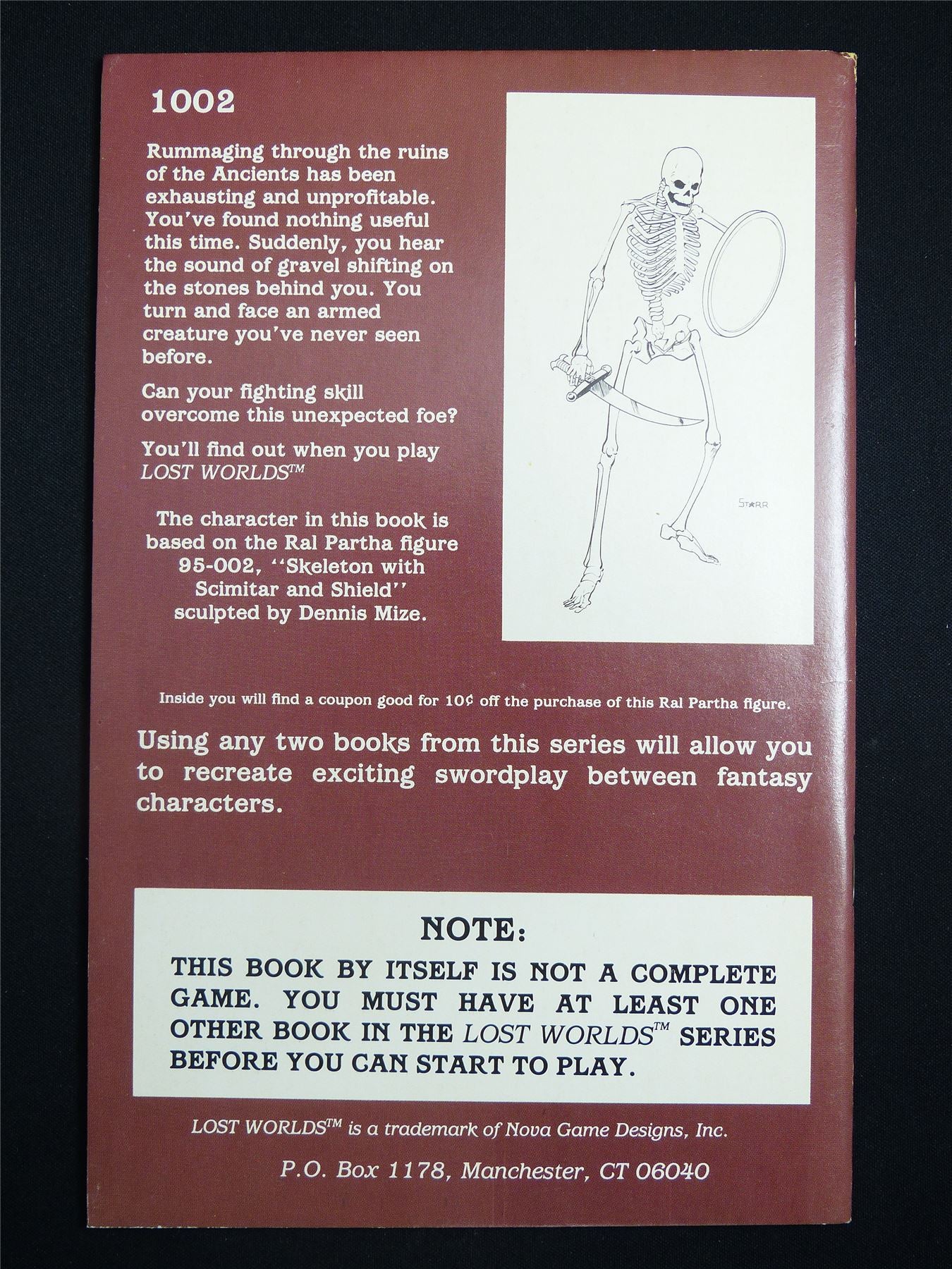 Lost Worlds Fantasy Combat Book: Skeleton with Scimitar and Shield - Booklet #2TP