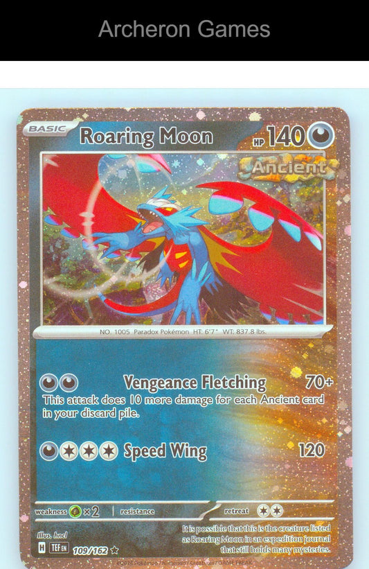 Pokemon Card Roaring Moon TEF 109/162 R Temporal Forces Reverse Holo