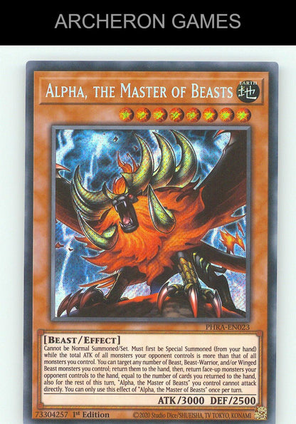 Alpha, the Master of Beasts SEC YUGIOH Card
