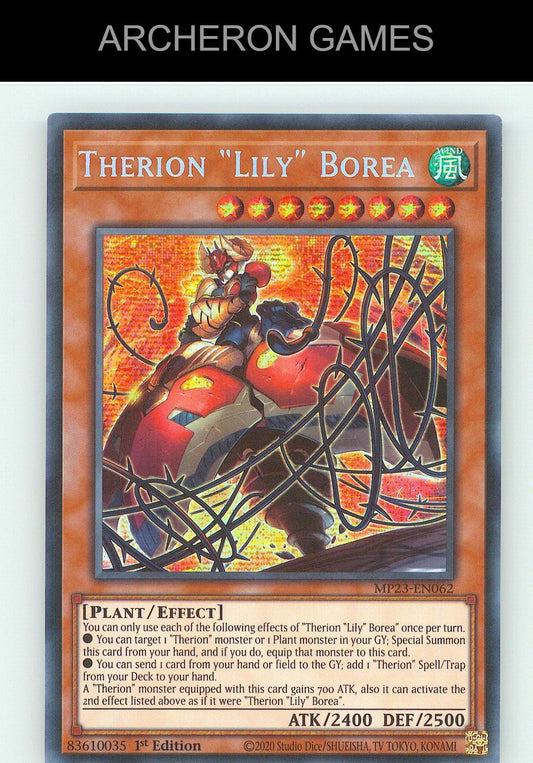 Therion "Lily" Borea SEC YUGIOH Card
