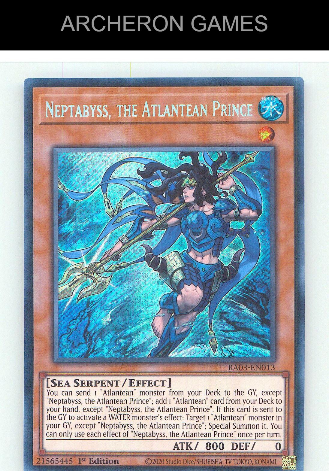 Neptabyss, the Atlantean Prince (Secret Rare) SEC YUGIOH Card 1st Edition