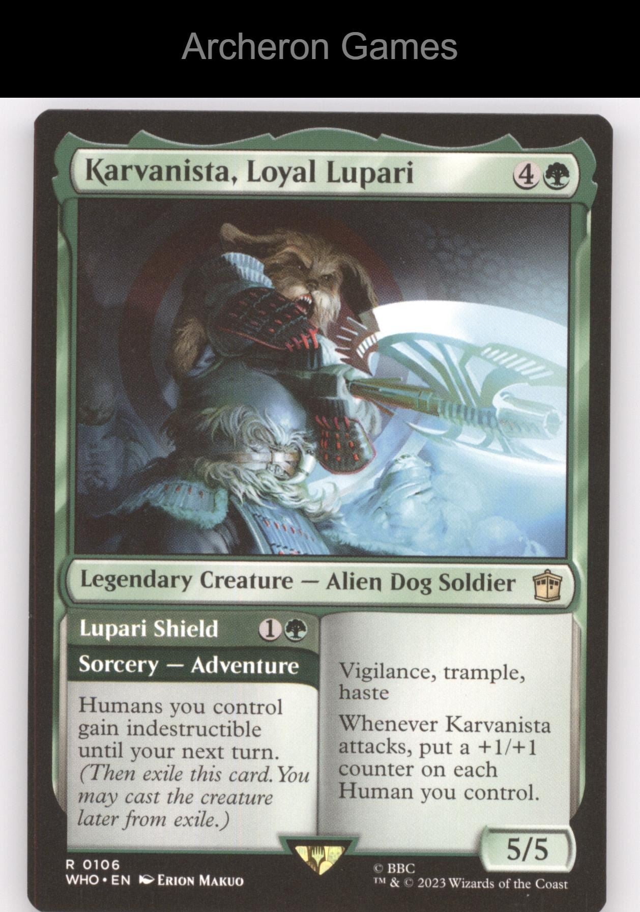 Karvanista, Loyal Lupari 106 R MTG Card Universes Beyond: Doctor Who