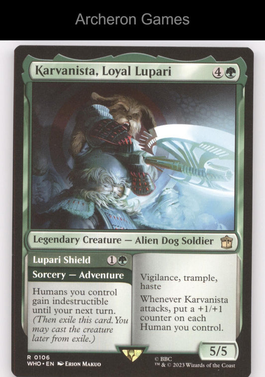 Karvanista, Loyal Lupari 106 R MTG Card Universes Beyond: Doctor Who