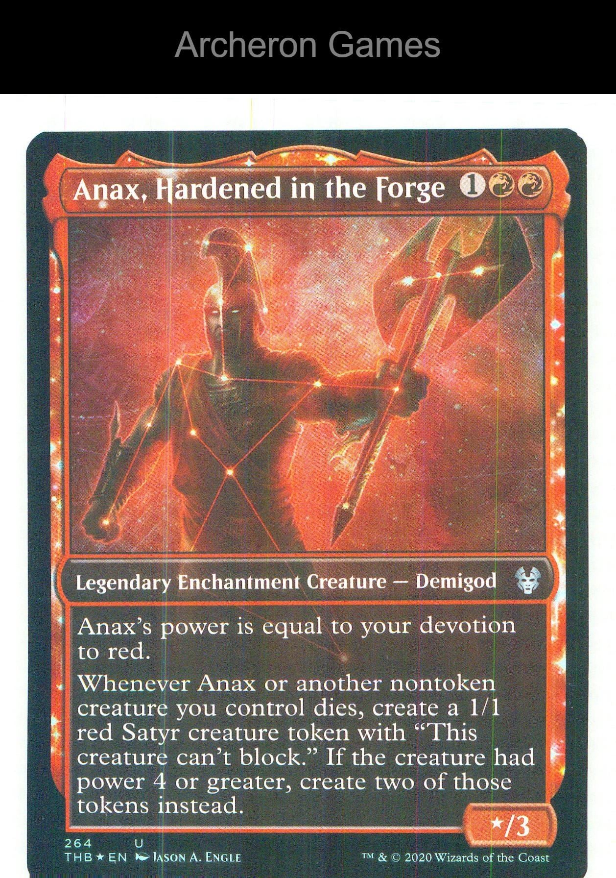 Anax, Hardened in the Forge (Showcase) THB 264 UC MTG Card NM/EX+ Foil