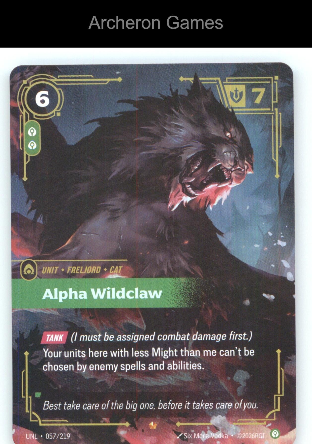 Alpha Wildclaw UNL 057/219 Epic Unleashed Riftbound Card Foil