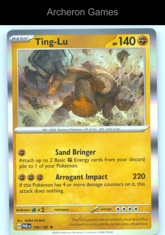 Pokemon Card Ting-Lu PAR 109/182 R Paradox Rift Holo