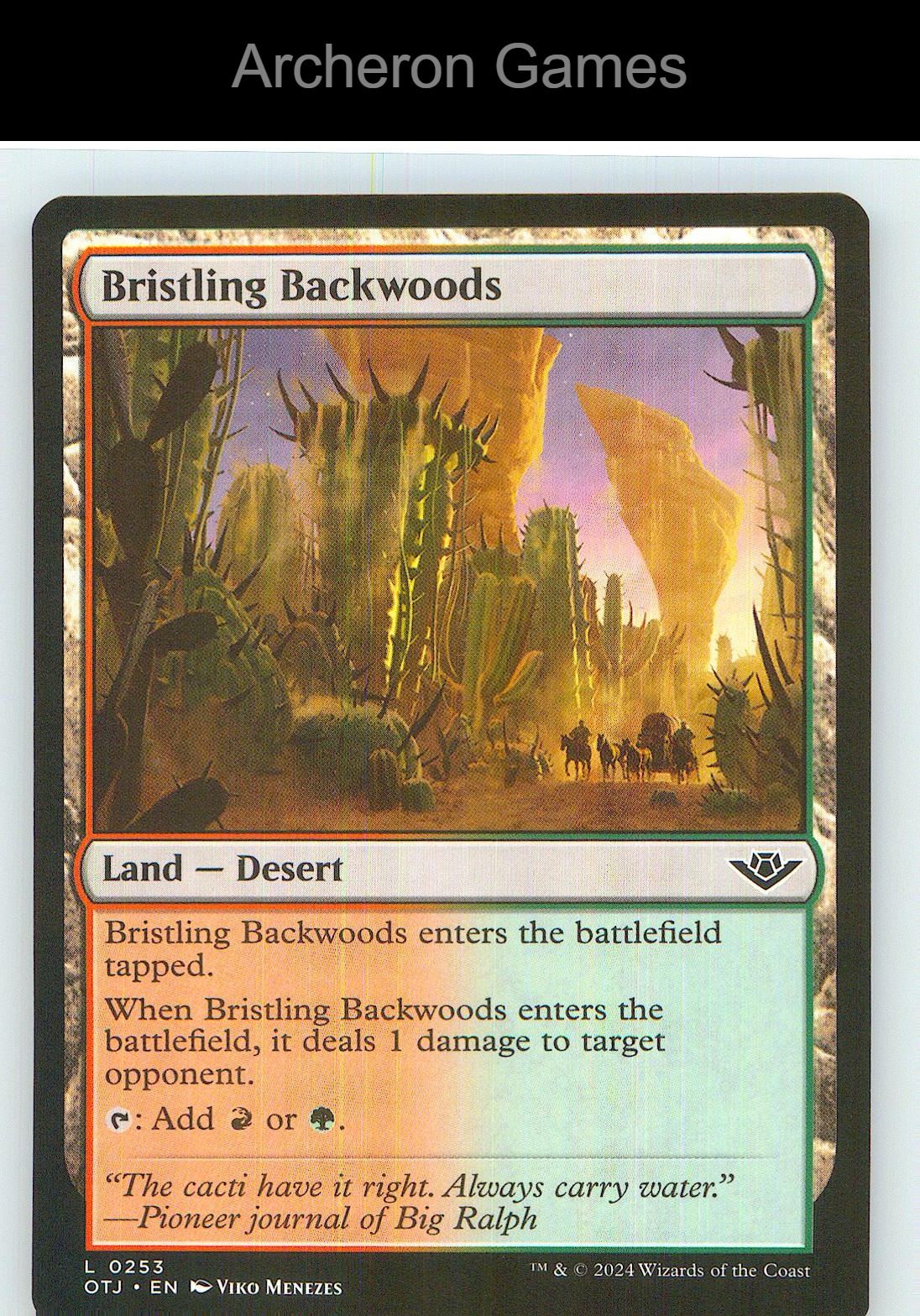 Bristling Backwoods OTJ 253 Land MTG Card NM/EX+