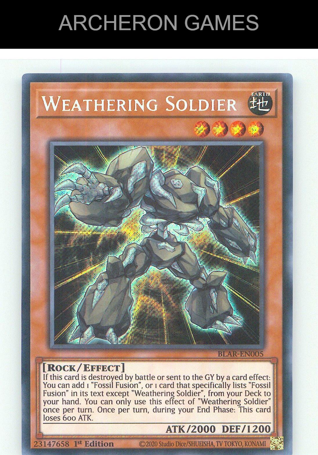 Weathering Soldier SEC YUGIOH Card 1st Edition