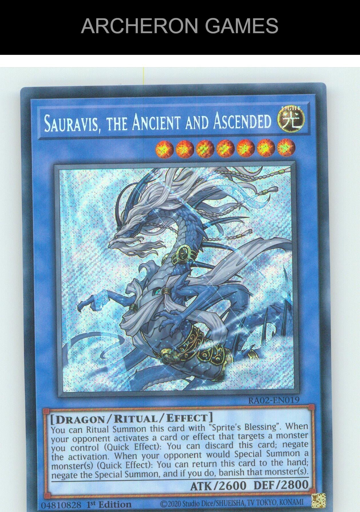 Sauravis, the Ancient and Ascended (Secret Rare) SEC YUGIOH Card 1st Edition