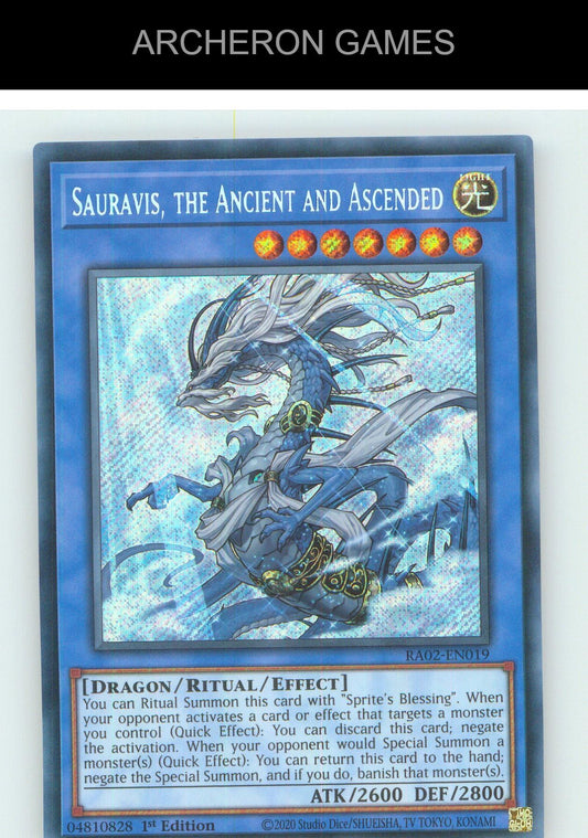 Sauravis, the Ancient and Ascended (Secret Rare) SEC YUGIOH Card 1st Edition