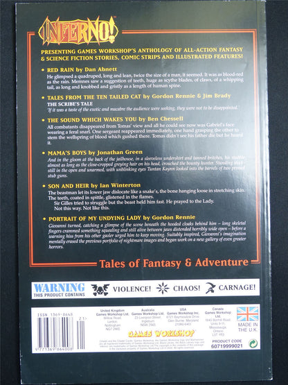 Inferno! Tales of Fantasy and Adventure #21 - Workshop Black Library Publication #1O5