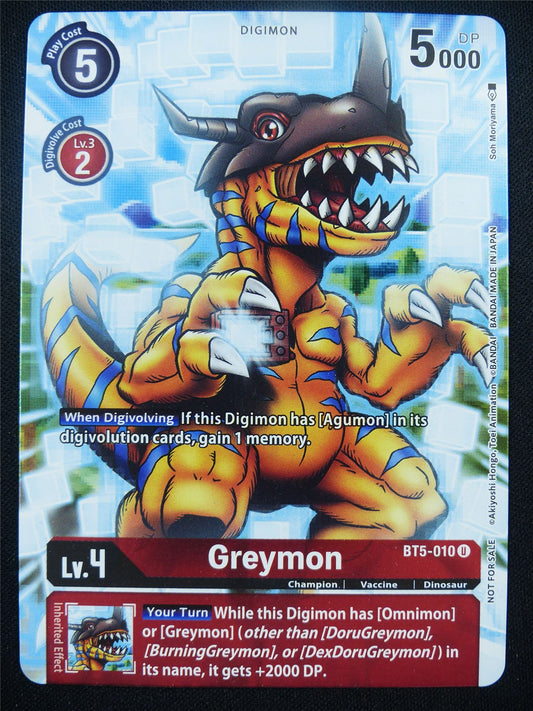 Greymon BT5-010 U alt art - Digimon Card #166