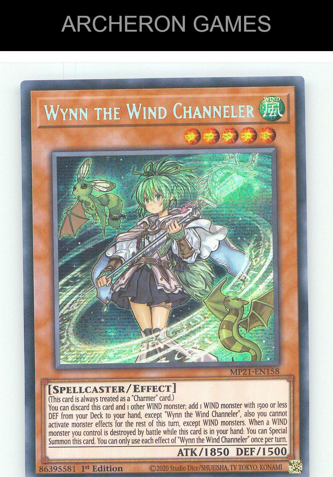 Wynn the Wind Channeler Prismatic Secret Rare YUGIOH Card 1st Edition