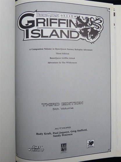 RuneQuest: Griffin Island with Map - Games Workshop Roleplaying Hardback #2ME