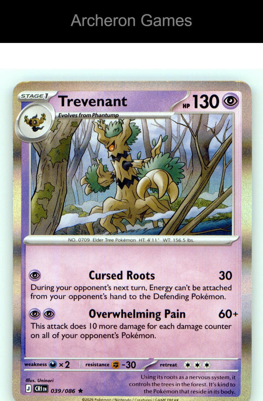 Pokemon Card Trevenant ME04 039/086 HOLO R Chaos Rising
