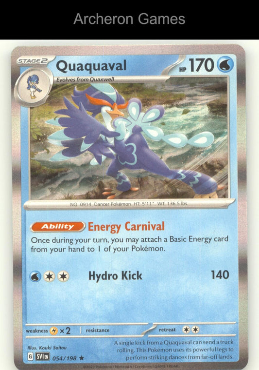 Pokemon Card Quaquaval SVI 054/198 R Scarlet & Violet Holo