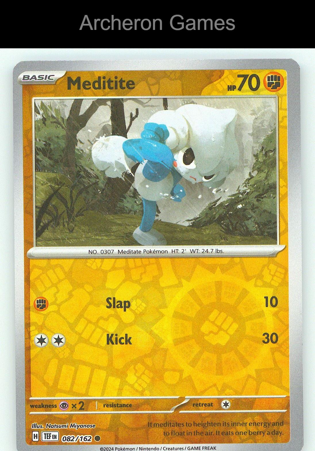 Pokemon Card Meditite TEF 082/162 C Temporal Forces Reverse Holo