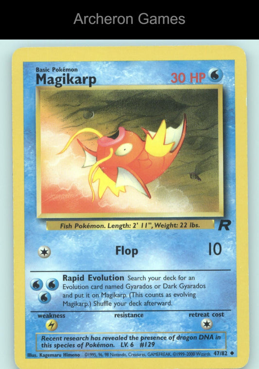 Pokemon Card Magikarp TR 47/82 UC Team Rocket Unlimited