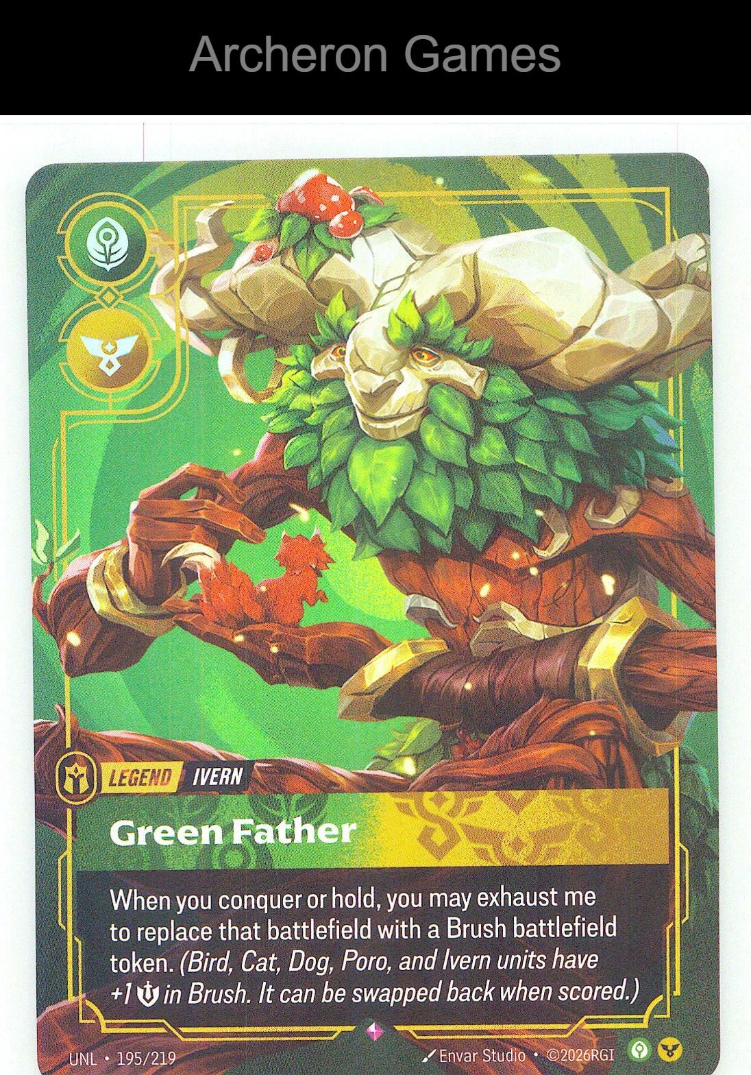 Ivern - Green Father UNL 195/219 R Unleashed Riftbound Card