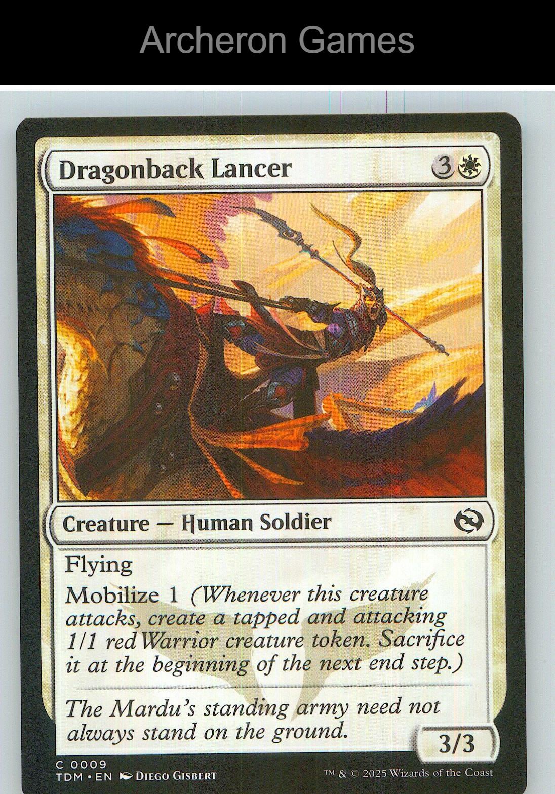 Dragonback Lancer TDM 9 C MTG Card NM/EX+
