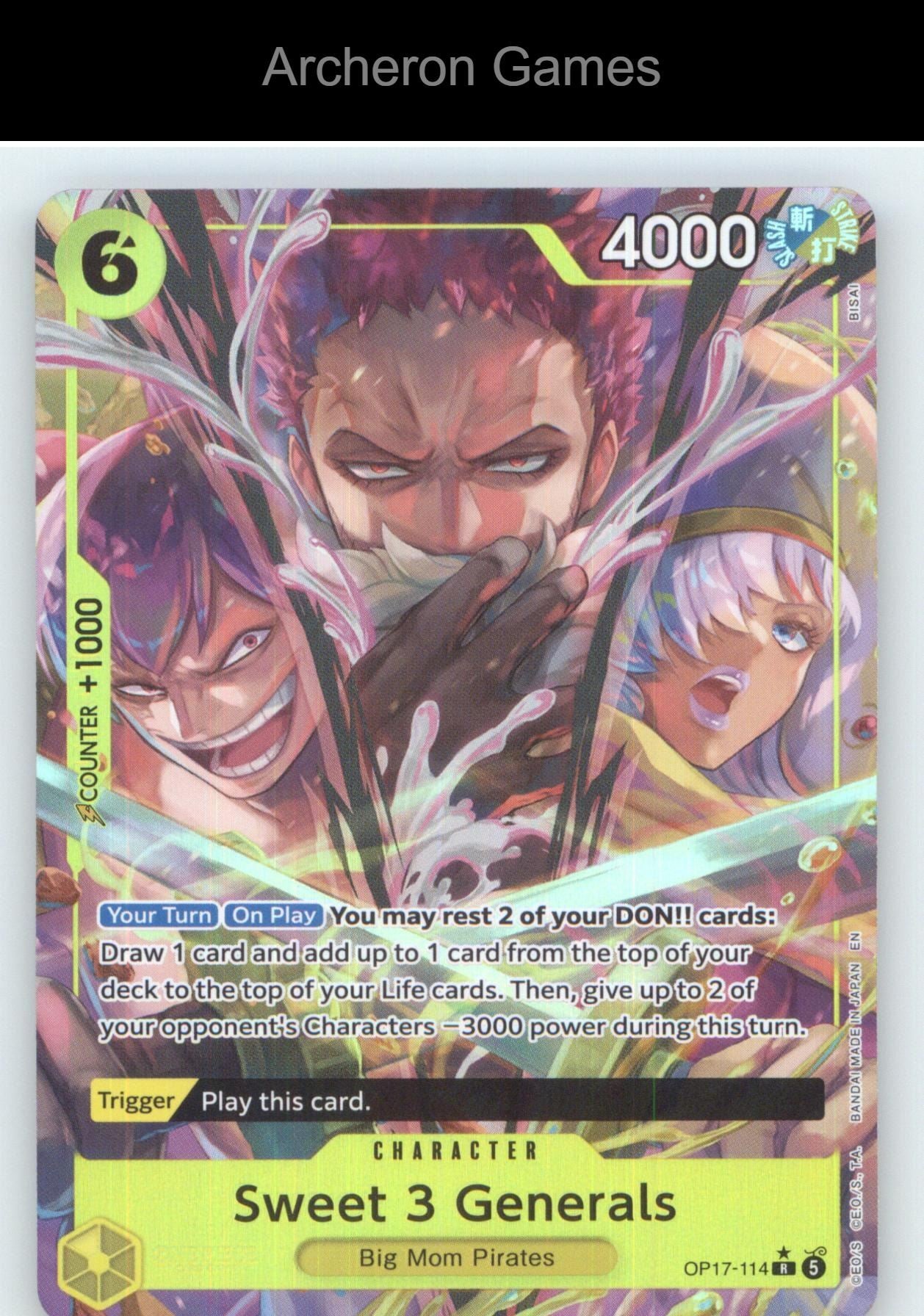 Sweet 3 Generals (Alternate Art) OP17-114 One Piece Card NM/EX+ Foil