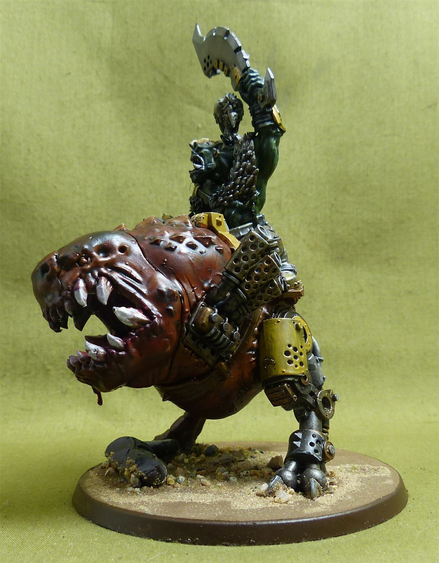 Beastboss on Squigosaur painted - Orks - Warhammer 40K #1IR