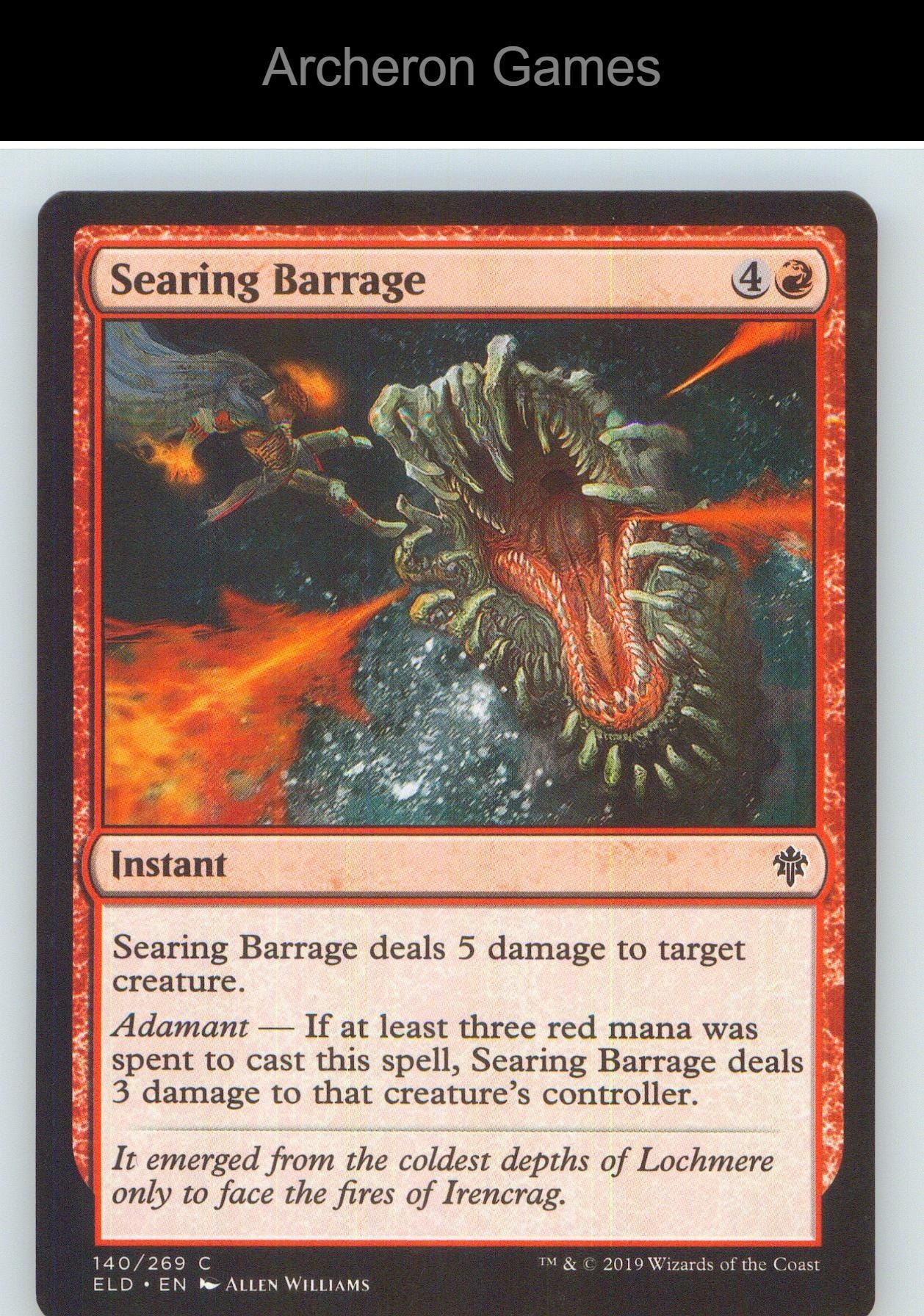 Searing Barrage ELD 140 C MTG Card NM/EX+