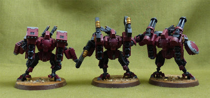 XV8 Crisis Battlesuit Team painted - Tau Empire - Warhammer 40K #41H