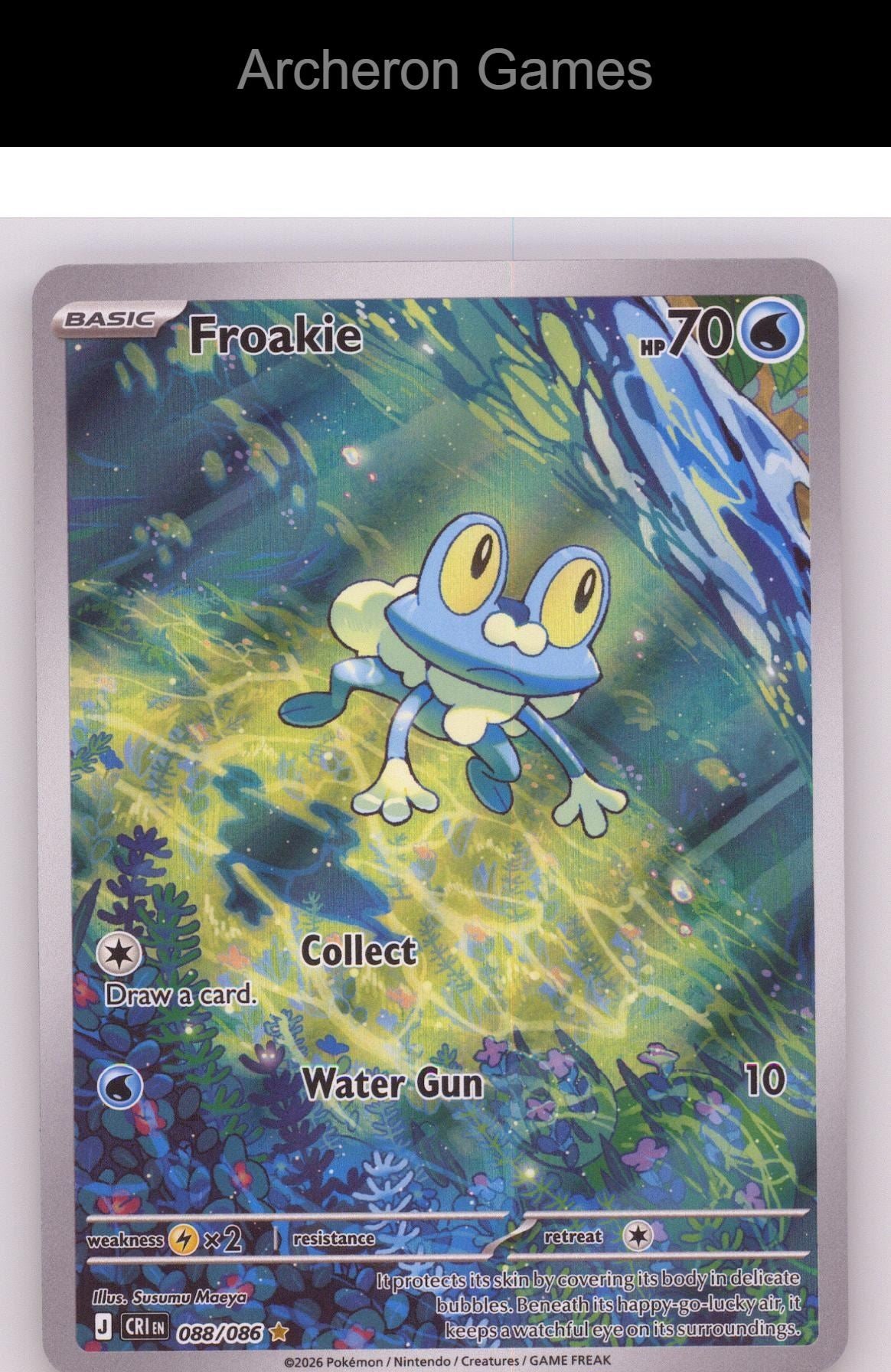 Pokemon Card Froakie ME04 088/086 HOLO Illustration Rare Chaos Rising