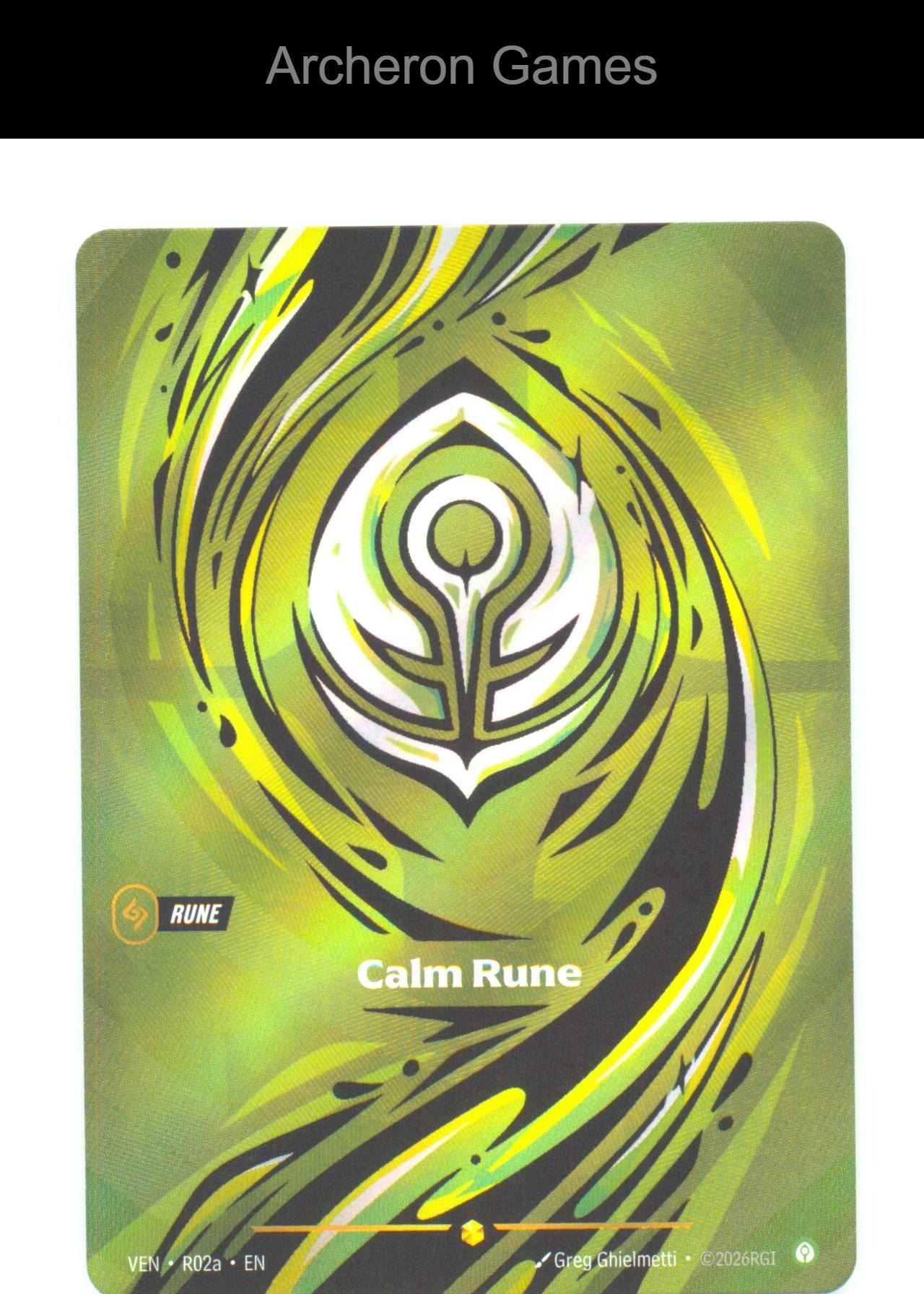 Calm Rune (R02a) VEN R02a Showcase Vendetta Riftbound Card Foil