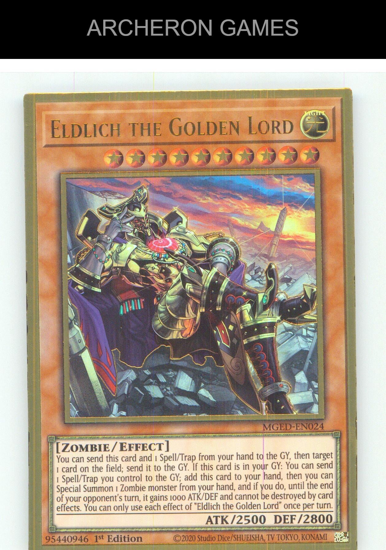 Eldlich the Golden Lord Premium Gold Rare YUGIOH Card 1st Edition