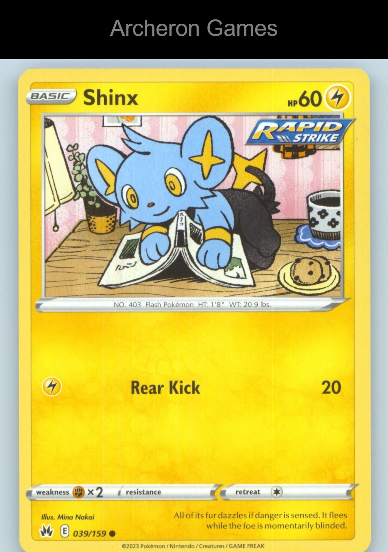 Pokemon Card Shinx CRZ 039/159 C Crown Zenith